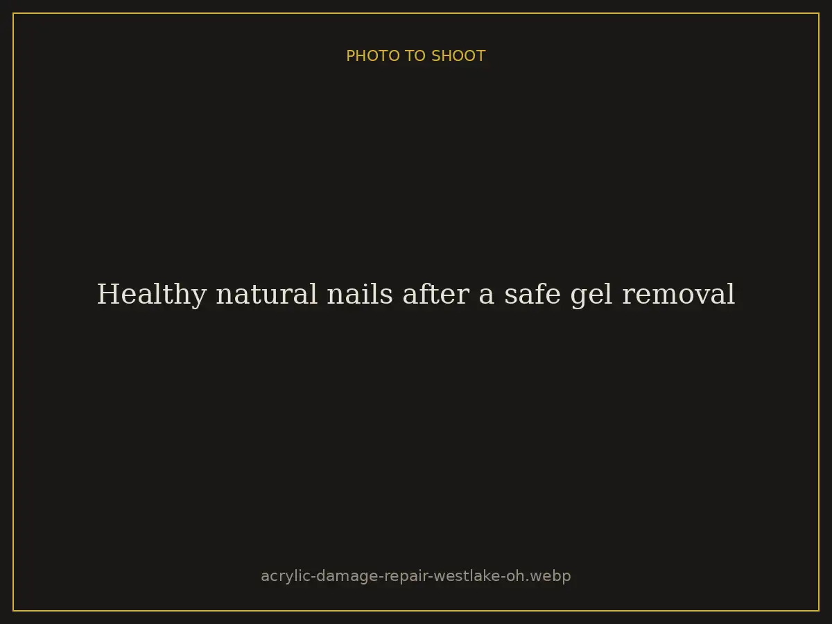 Healthy natural nails after a safe gel removal at Brazilian Nails By Danielle in Westlake, Ohio