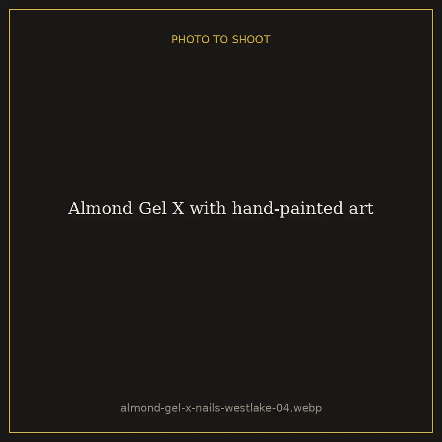 Almond Gel X with hand-painted art at Brazilian Nails By Danielle in Westlake, Ohio