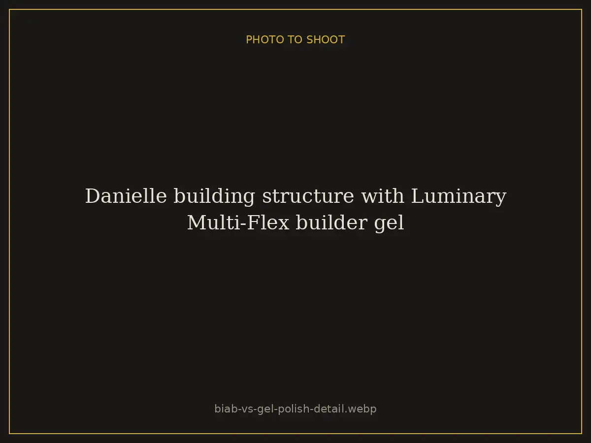 Danielle building structure with Luminary Multi-Flex builder gel at Brazilian Nails By Danielle in Westlake, Ohio