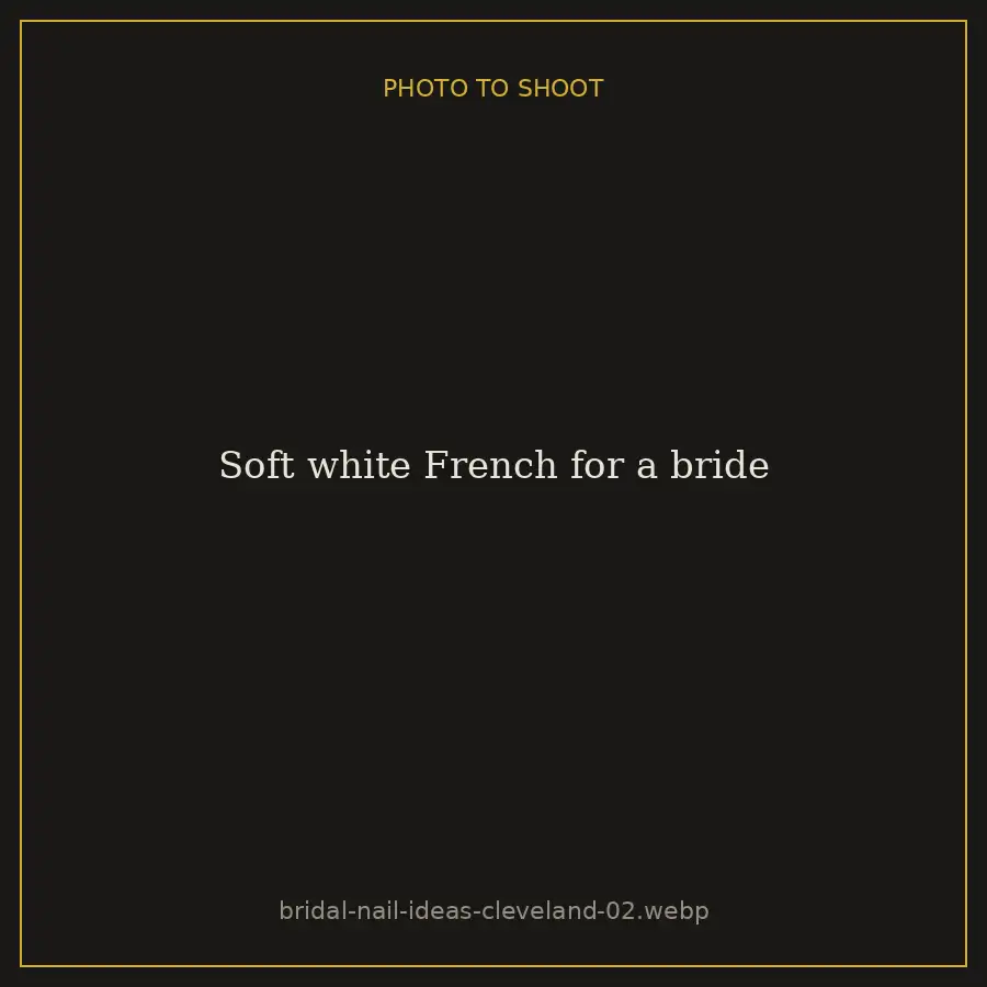 Soft white French for a bride at Brazilian Nails By Danielle in Westlake, Ohio