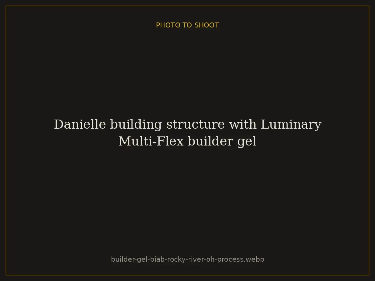 Danielle building structure with Luminary Multi-Flex builder gel at Brazilian Nails By Danielle in Westlake, Ohio, a short drive from Rocky River