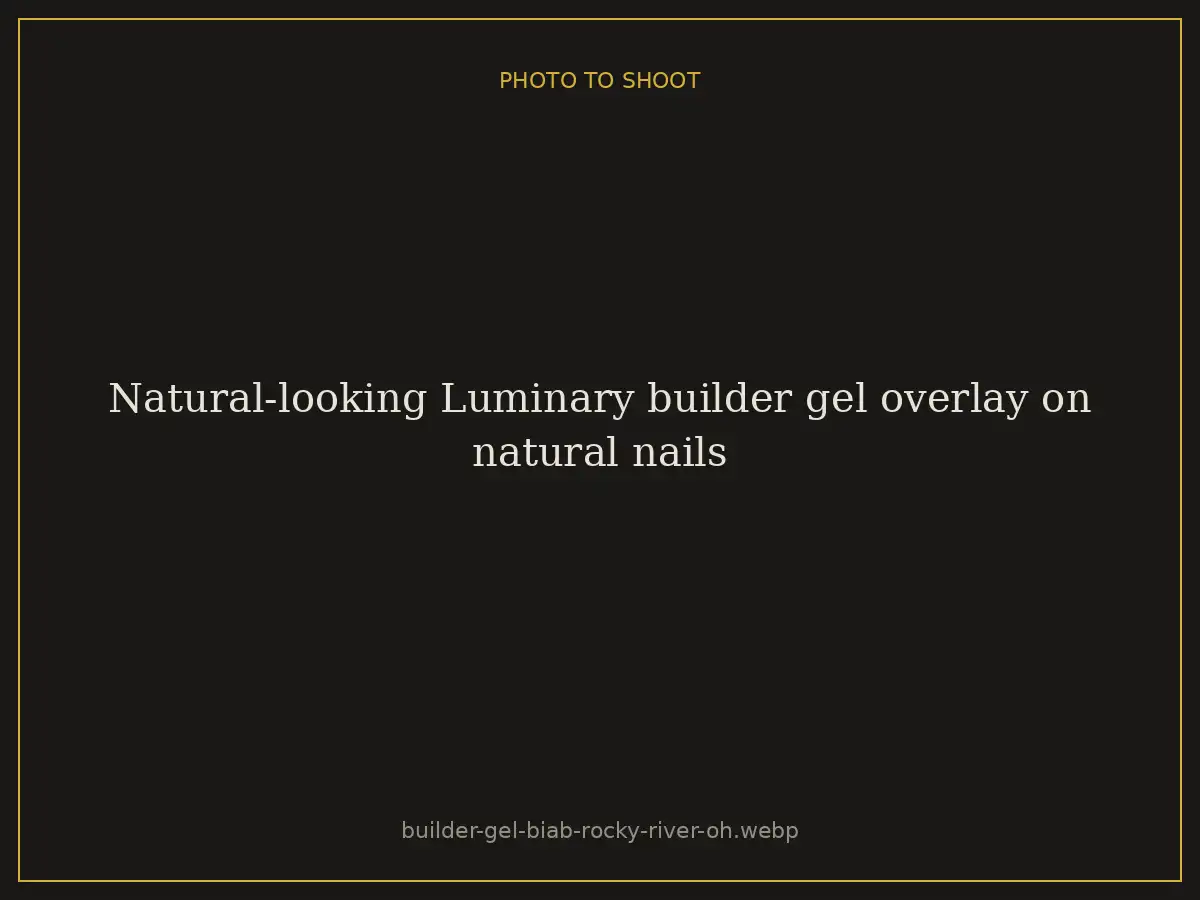 Natural-looking Luminary builder gel overlay on natural nails at Brazilian Nails By Danielle in Westlake, Ohio, a short drive from Rocky River