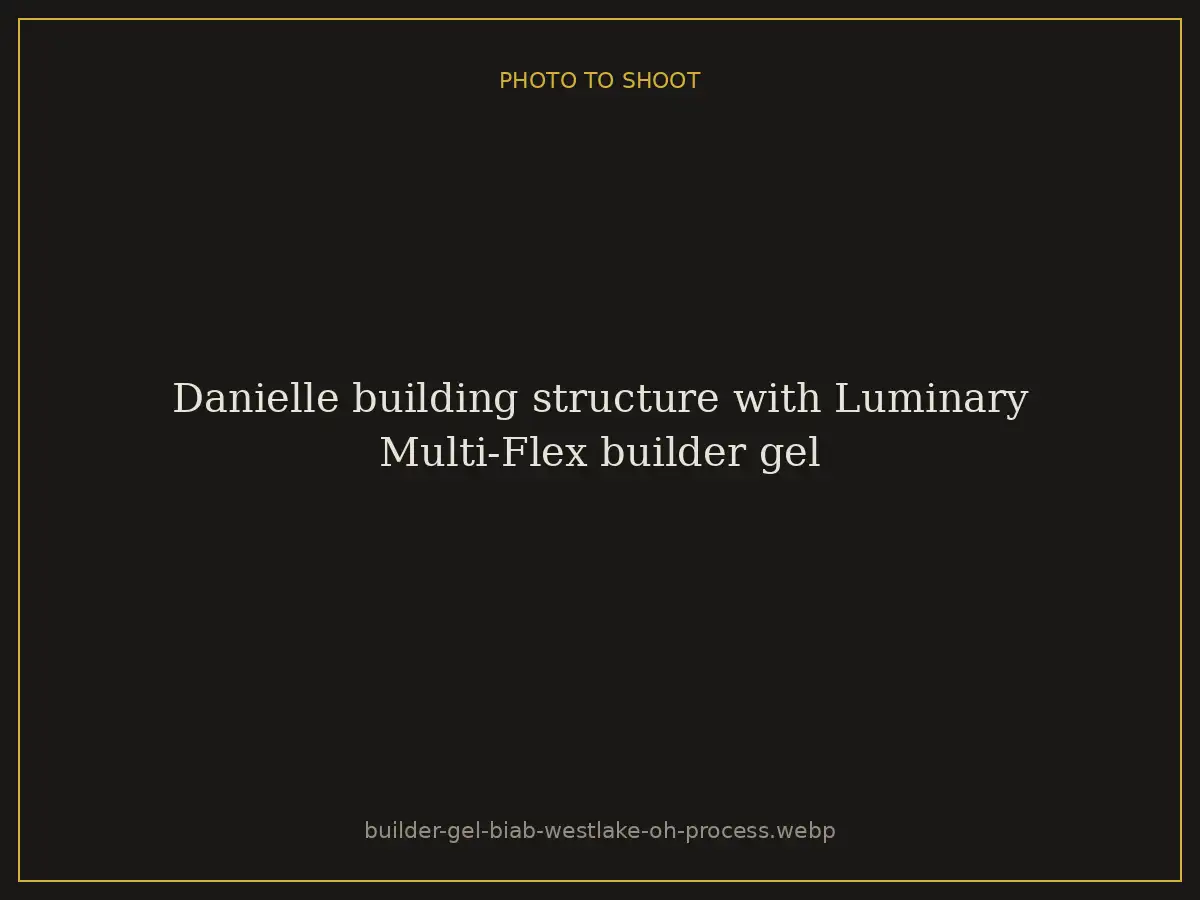 Danielle building structure with Luminary Multi-Flex builder gel at Brazilian Nails By Danielle in Westlake, Ohio