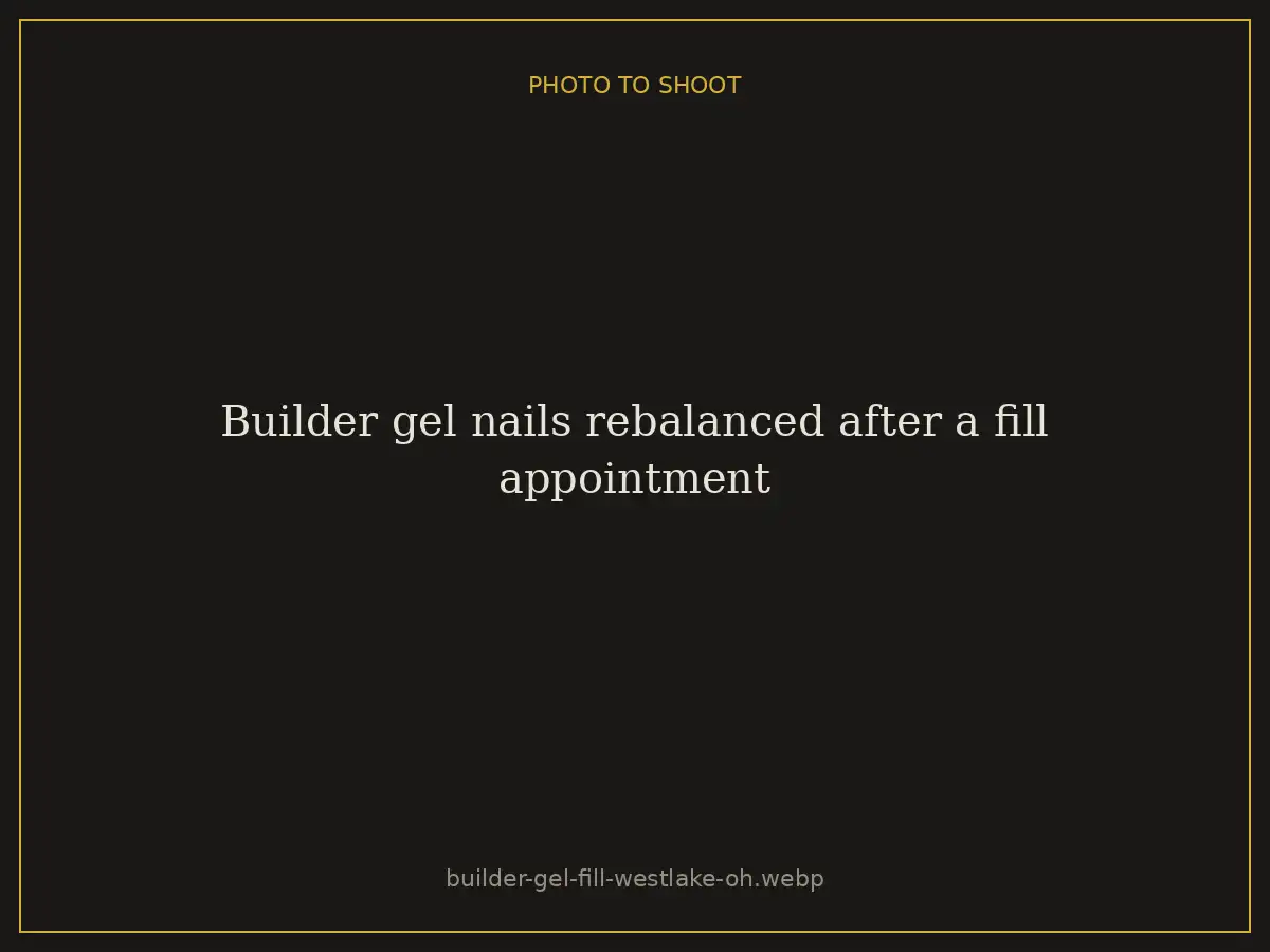 Builder gel nails rebalanced after a fill appointment at Brazilian Nails By Danielle in Westlake, Ohio