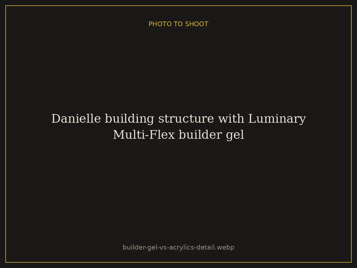 Danielle building structure with Luminary Multi-Flex builder gel at Brazilian Nails By Danielle in Westlake, Ohio