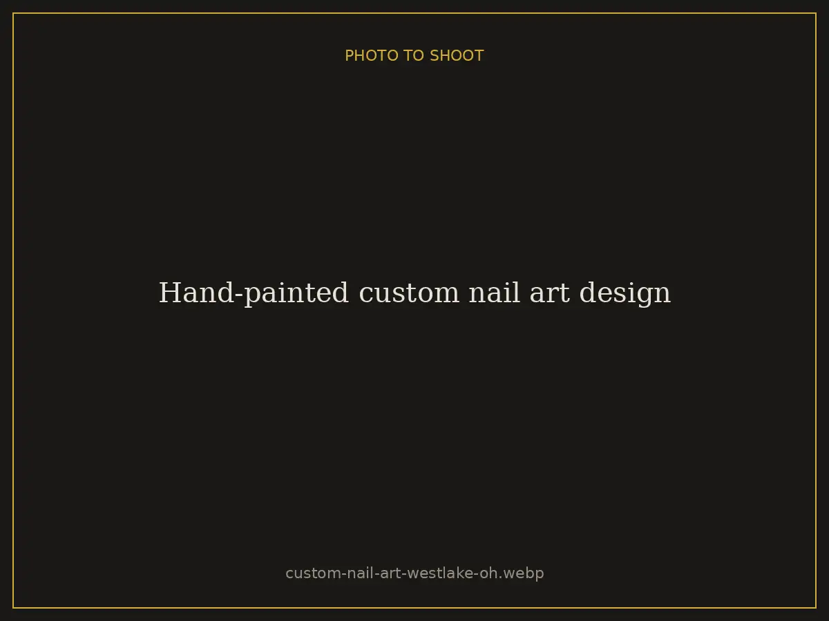 Hand-painted custom nail art design at Brazilian Nails By Danielle in Westlake, Ohio