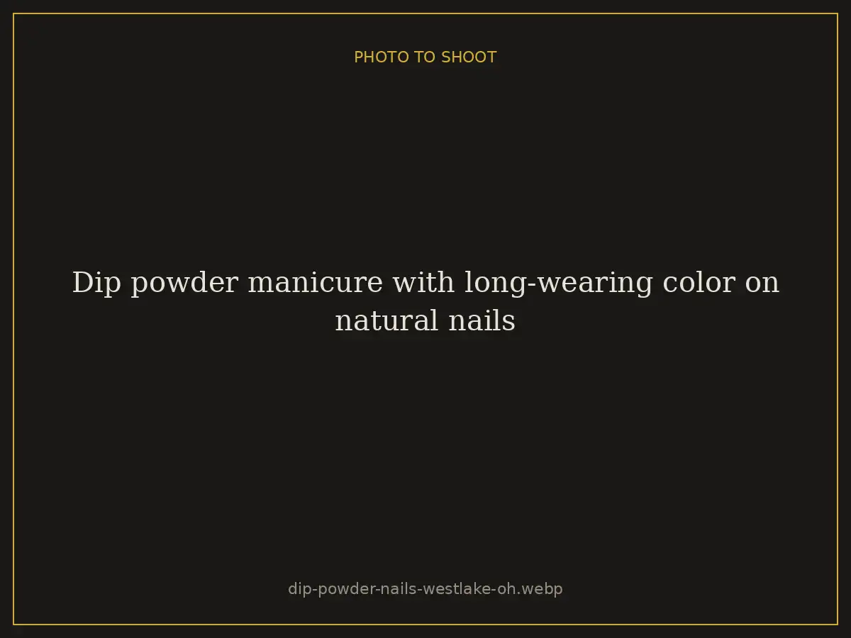 Dip powder manicure with long-wearing color on natural nails at Brazilian Nails By Danielle in Westlake, Ohio