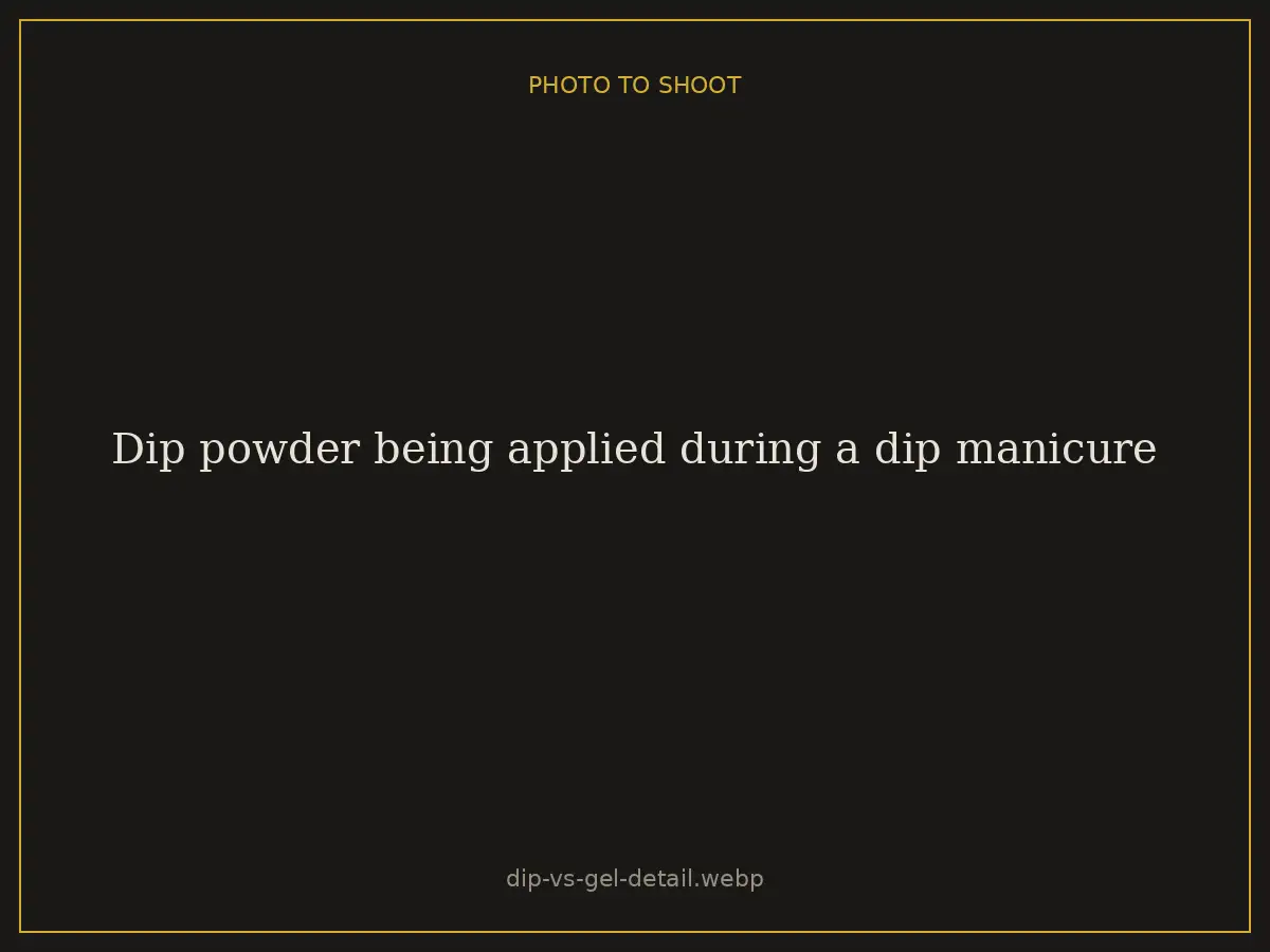 Dip powder being applied during a dip manicure at Brazilian Nails By Danielle in Westlake, Ohio