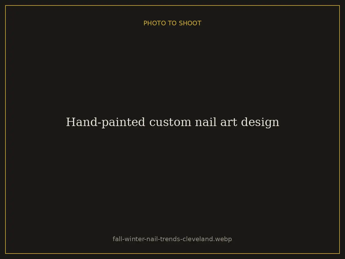 Hand-painted custom nail art design at Brazilian Nails By Danielle in Westlake, Ohio