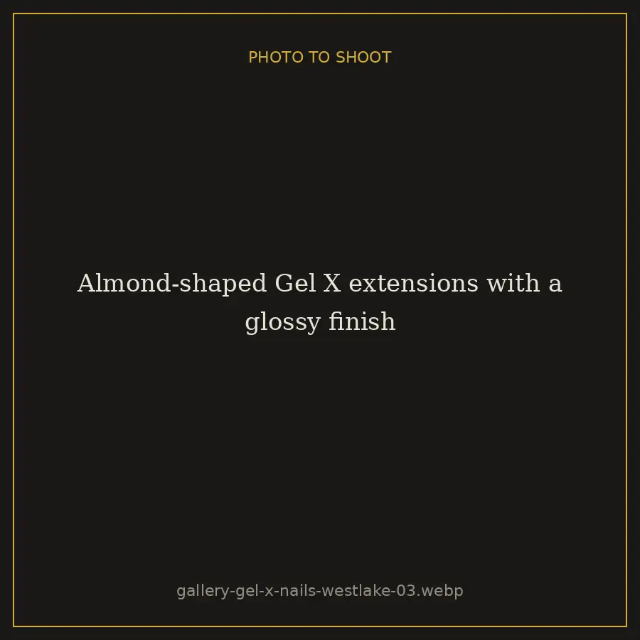 Almond-shaped Gel X extensions with a glossy finish at Brazilian Nails By Danielle in Westlake, Ohio