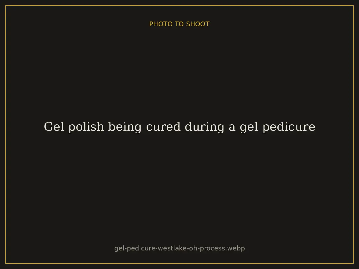 Gel polish being cured during a gel pedicure at Brazilian Nails By Danielle in Westlake, Ohio