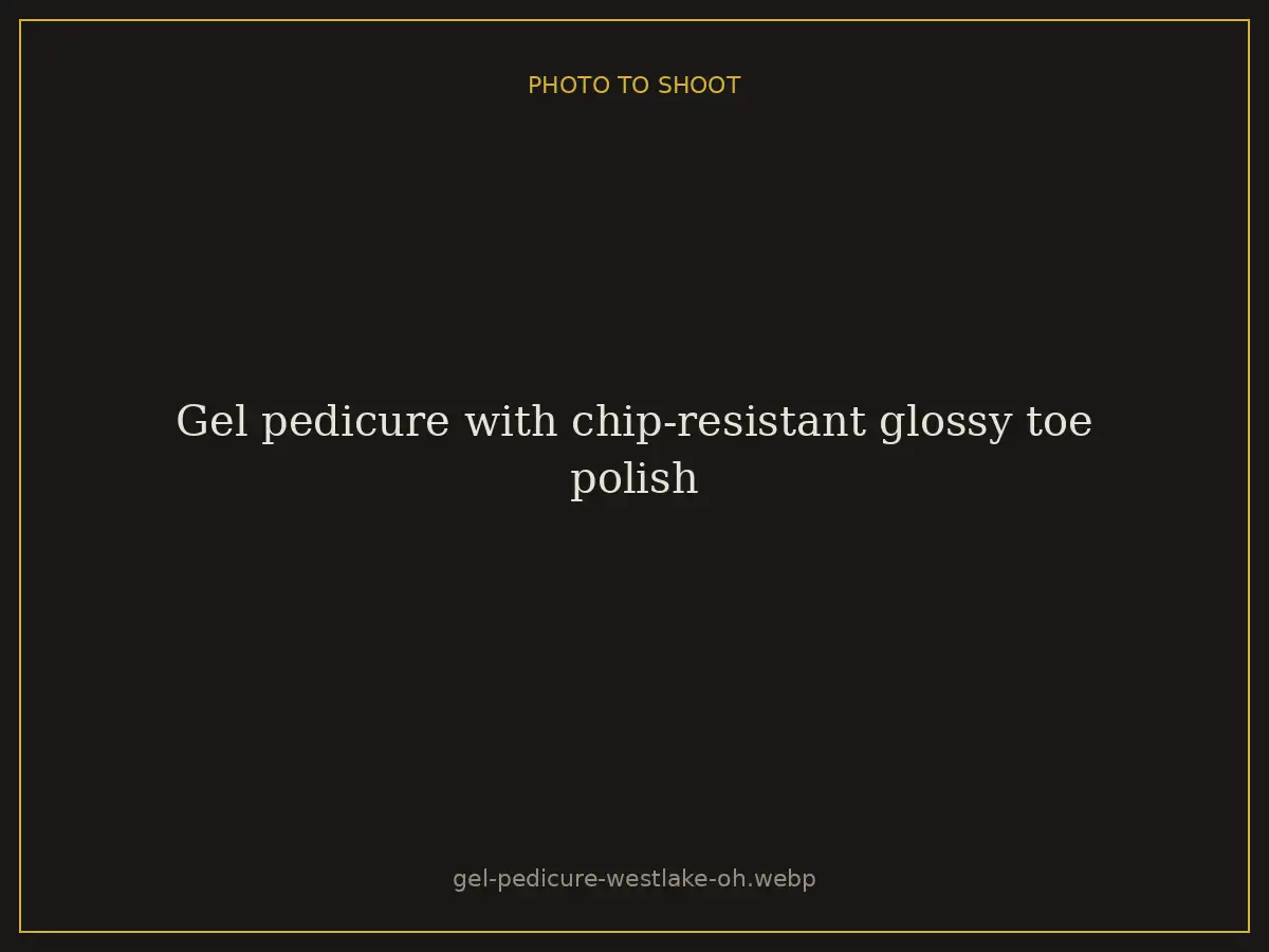 Gel pedicure with chip-resistant glossy toe polish at Brazilian Nails By Danielle in Westlake, Ohio