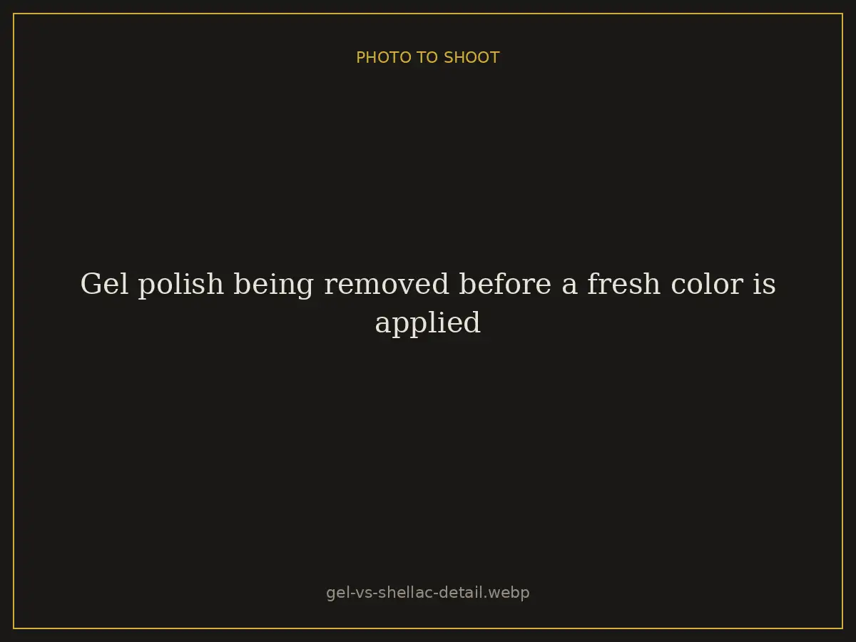 Gel polish being removed before a fresh color is applied at Brazilian Nails By Danielle in Westlake, Ohio
