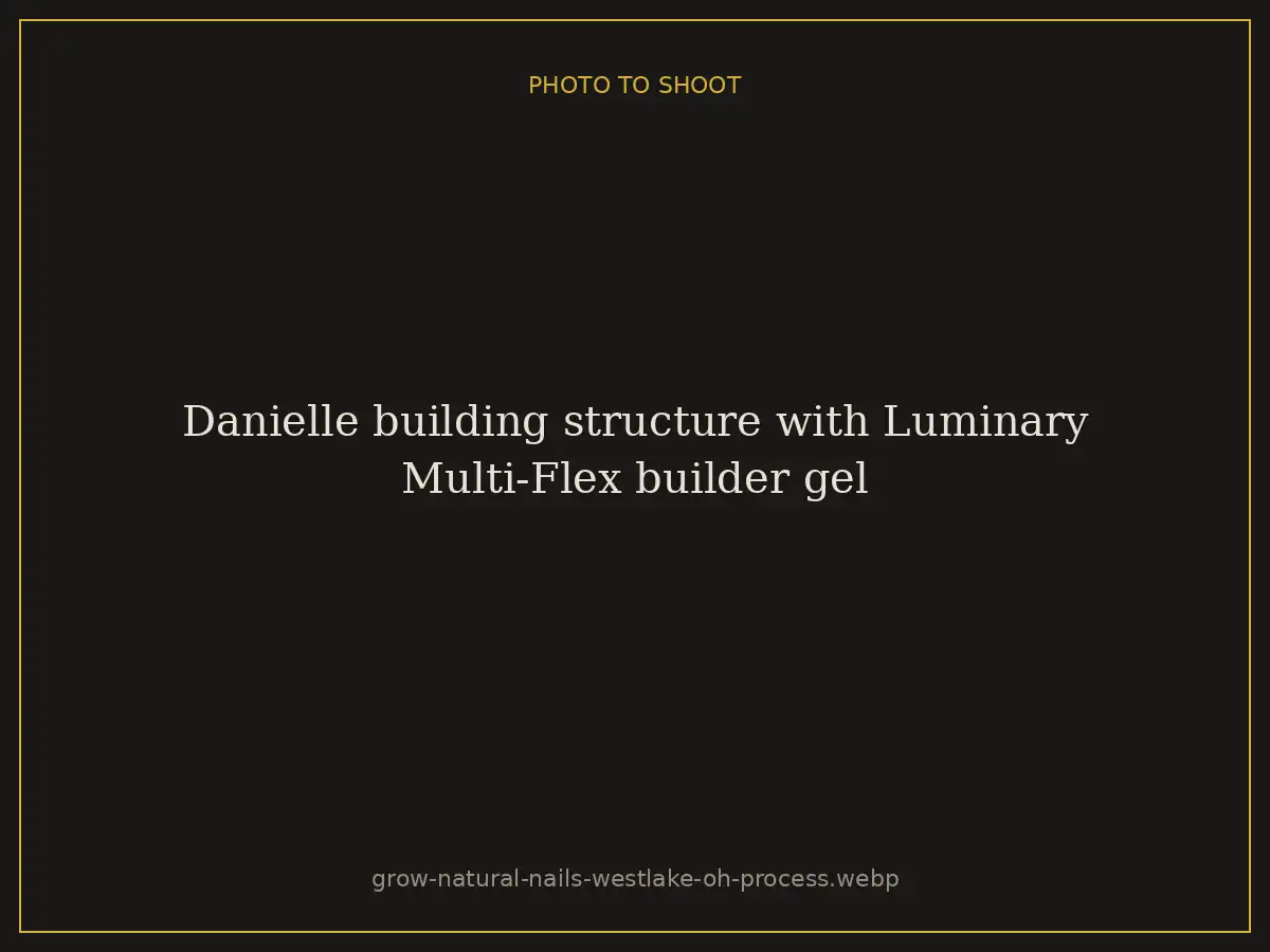 Danielle building structure with Luminary Multi-Flex builder gel at Brazilian Nails By Danielle in Westlake, Ohio