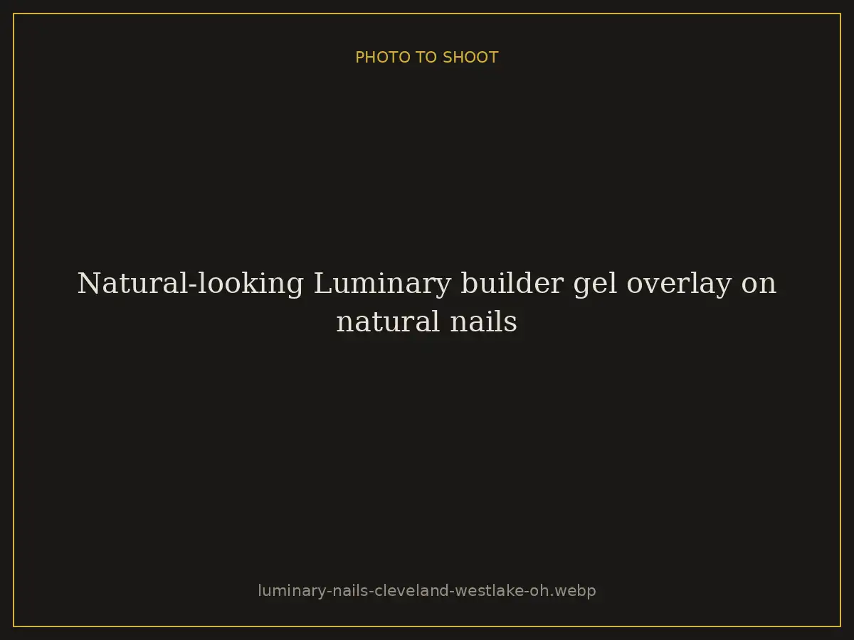 Natural-looking Luminary builder gel overlay on natural nails at Brazilian Nails By Danielle in Westlake, Ohio