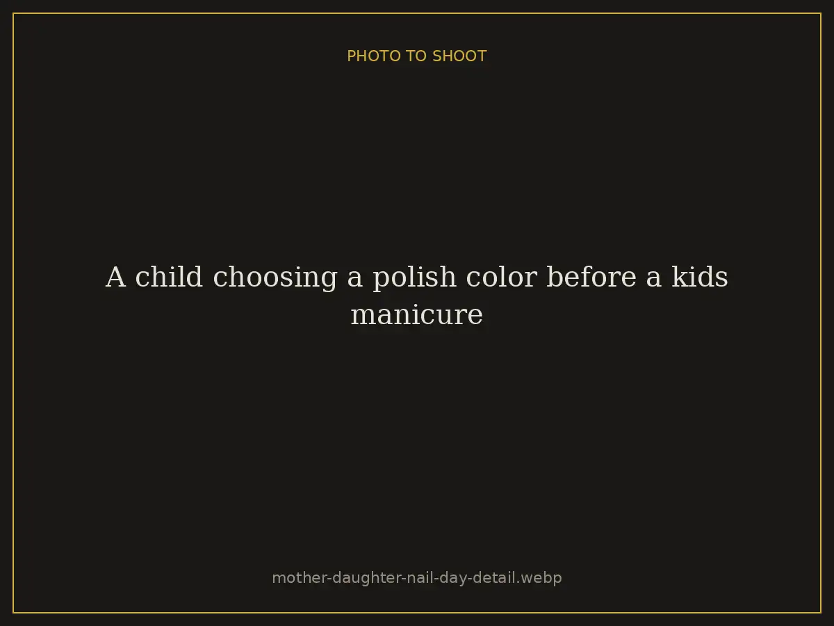 A child choosing a polish color before a kids manicure at Brazilian Nails By Danielle in Westlake, Ohio