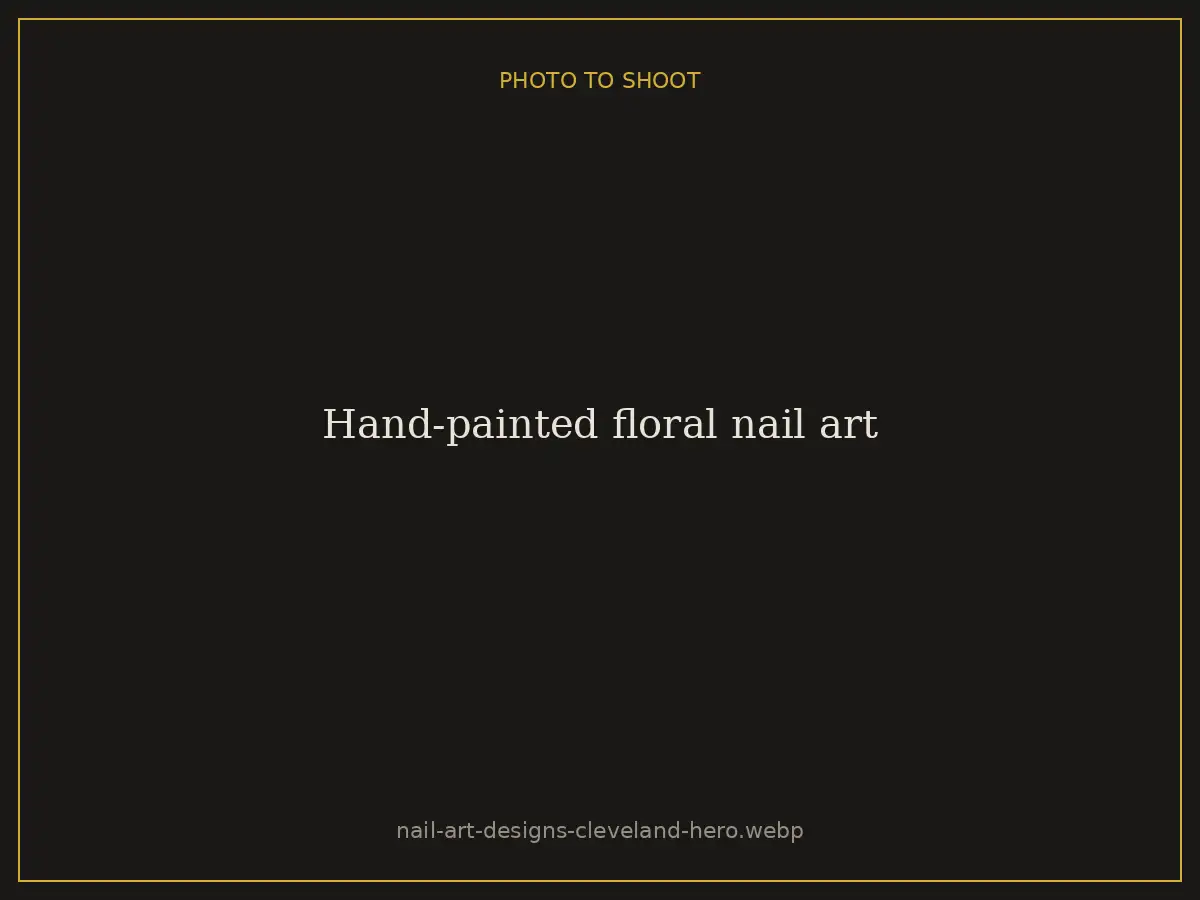 Hand-painted floral nail art at Brazilian Nails By Danielle in Westlake, Ohio