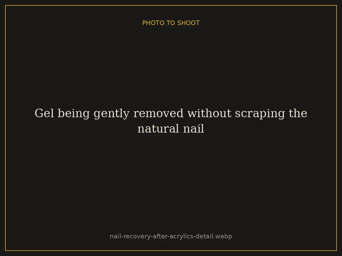 Gel being gently removed without scraping the natural nail at Brazilian Nails By Danielle in Westlake, Ohio