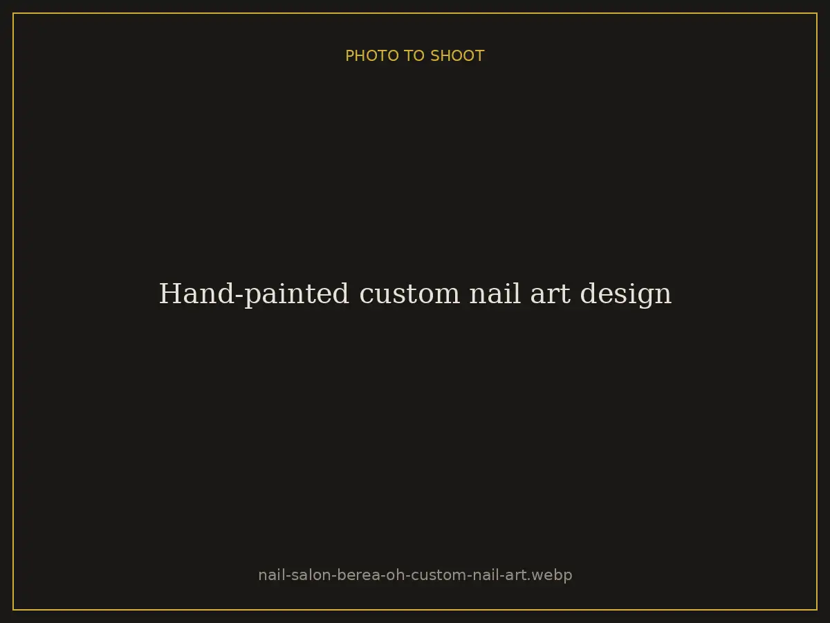 Hand-painted custom nail art design at Brazilian Nails By Danielle in Westlake, Ohio, serving Berea