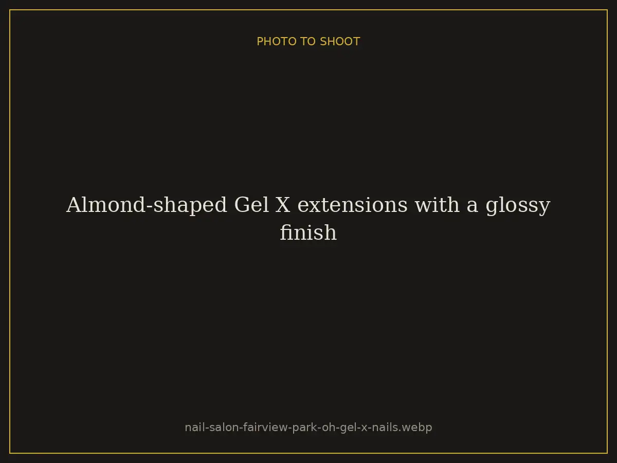 Almond-shaped Gel X extensions with a glossy finish at Brazilian Nails By Danielle in Westlake, Ohio, serving Fairview Park