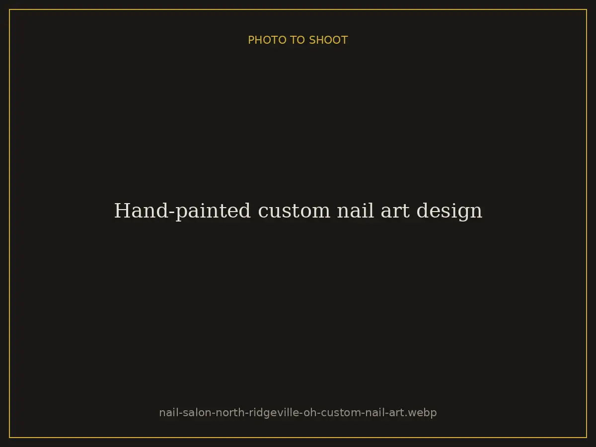 Hand-painted custom nail art design at Brazilian Nails By Danielle in Westlake, Ohio, serving North Ridgeville