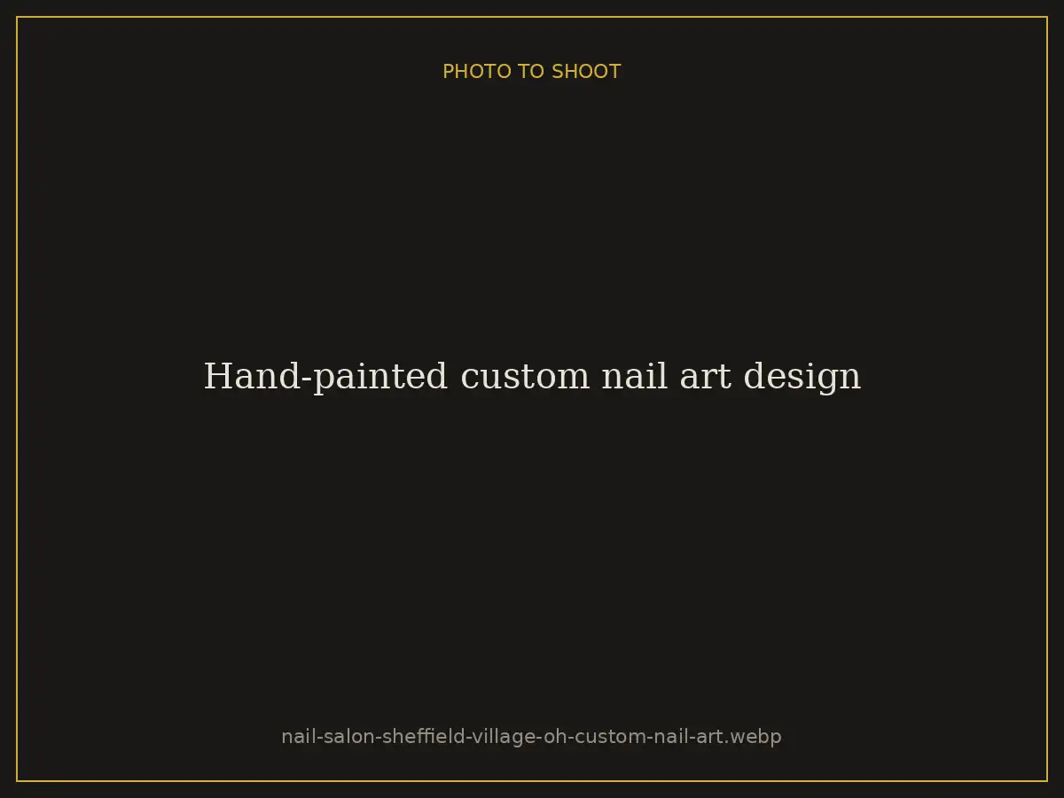 Hand-painted custom nail art design at Brazilian Nails By Danielle in Westlake, Ohio, serving Sheffield Village
