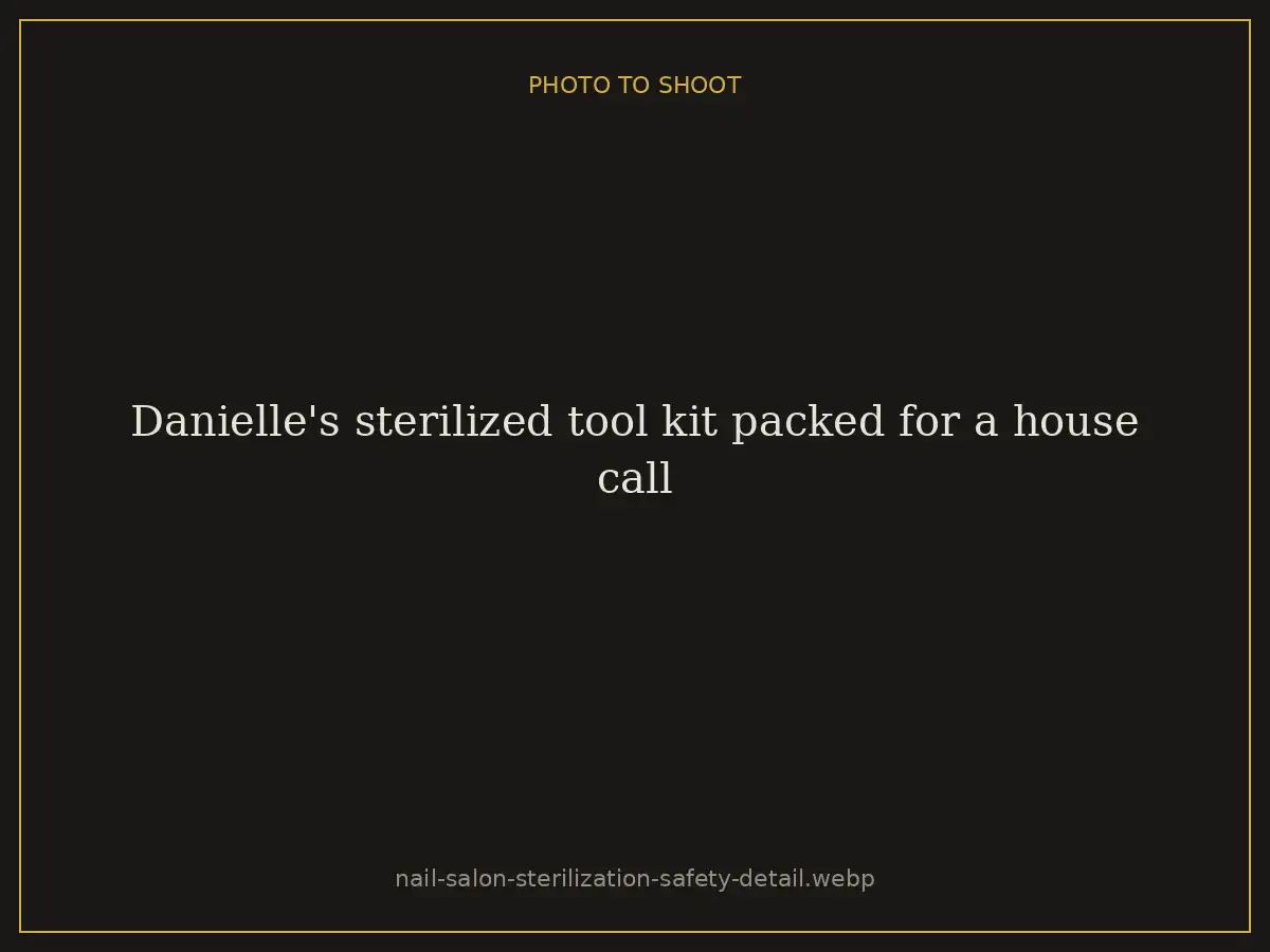 Danielle's sterilized tool kit packed for a house call at Brazilian Nails By Danielle in Westlake, Ohio