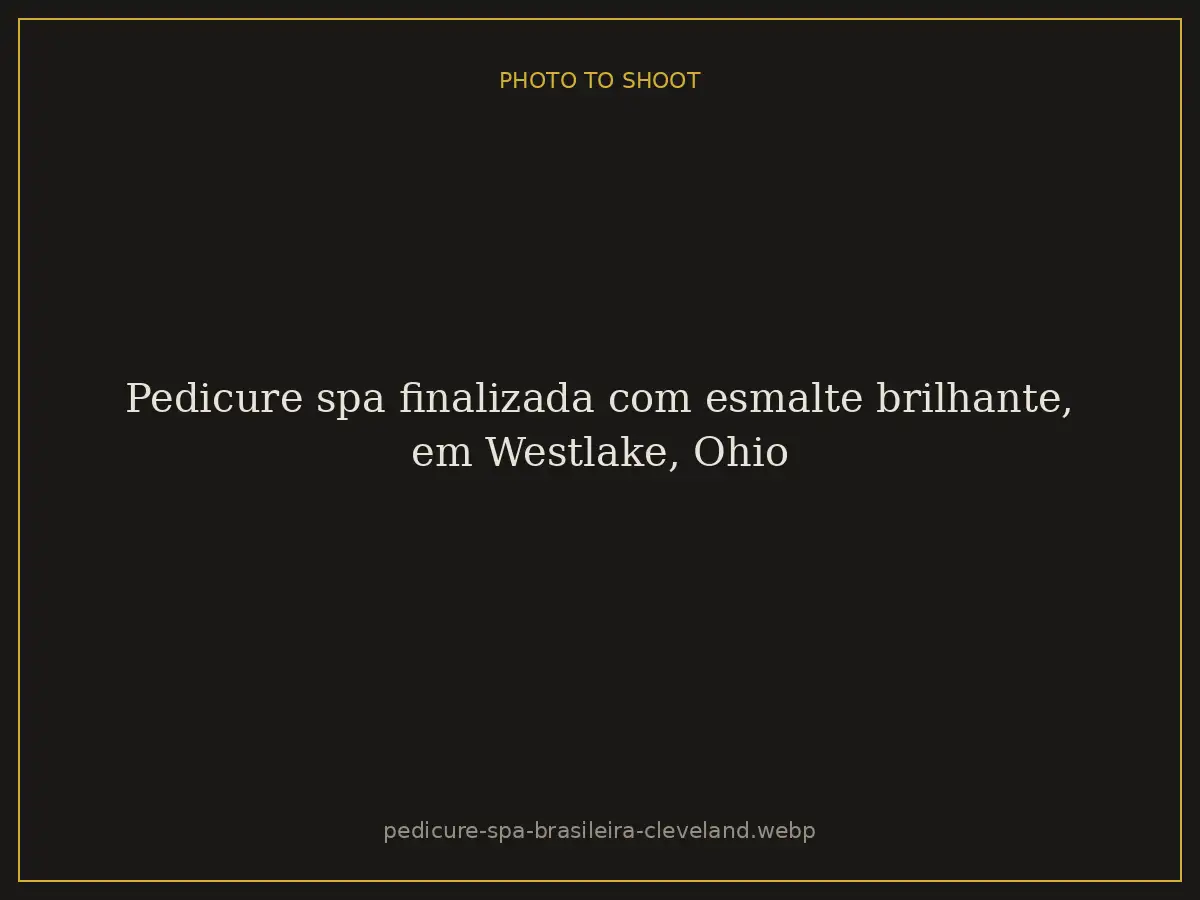Pedicure spa finalizada com esmalte brilhante, em Westlake, Ohio